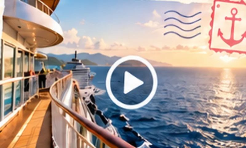 A cruise ship balcony overlooking the sea at sunset.